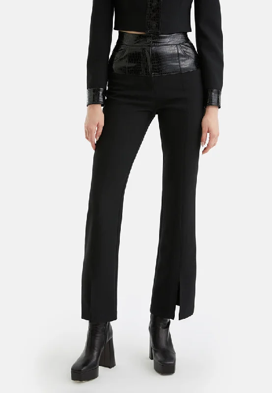 High-Waisted Slit Pants