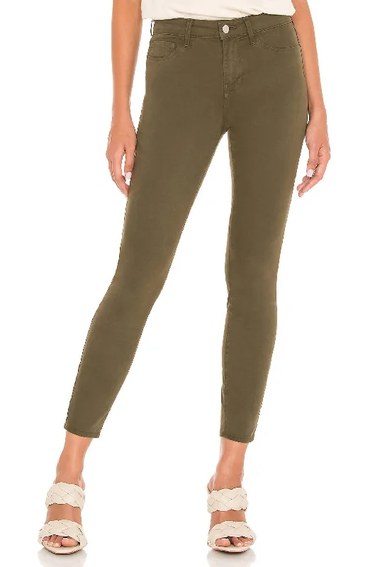 Margot High Rise Skinny Pant In Olive Night