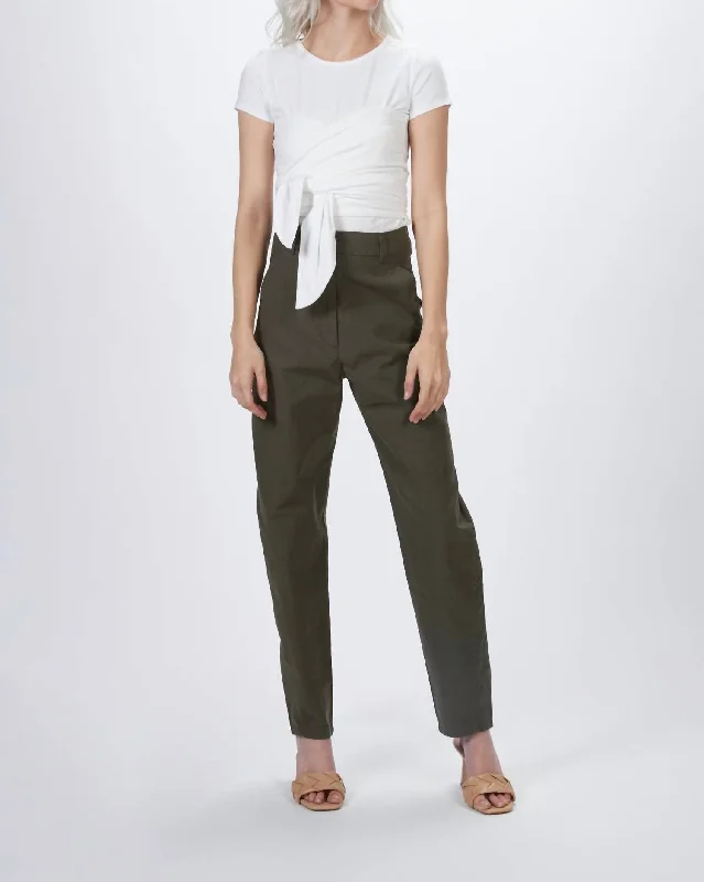 Peggy High Waist Pants In Military