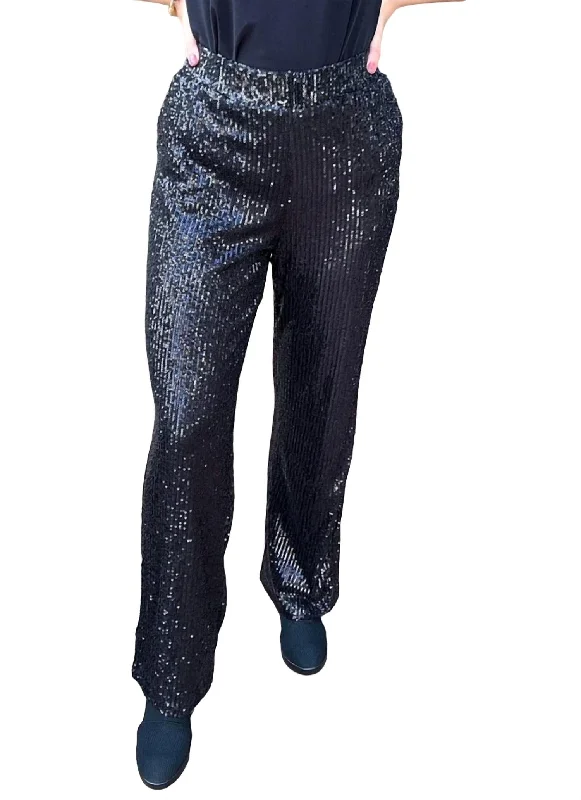 Sequin Pants In Black