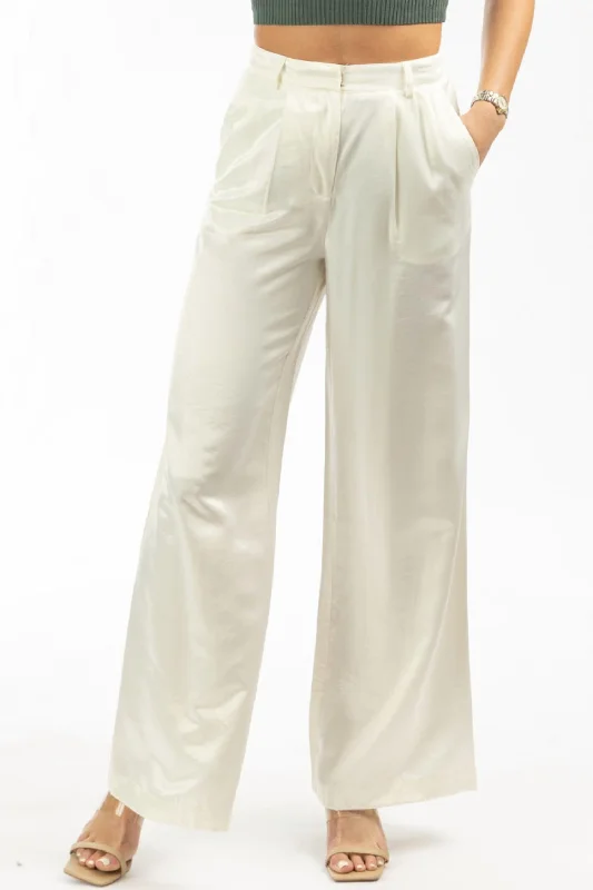 Shimmer Wide Leg Pant In Ivory