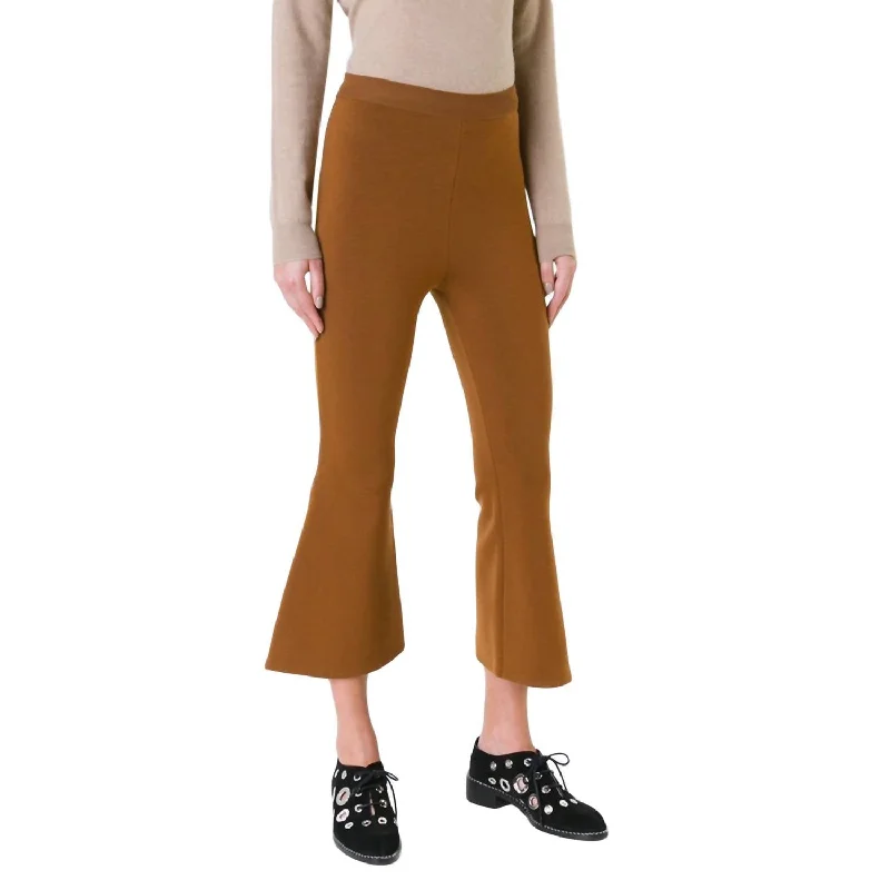 Strong Lines Wool Blend Pants In Umber