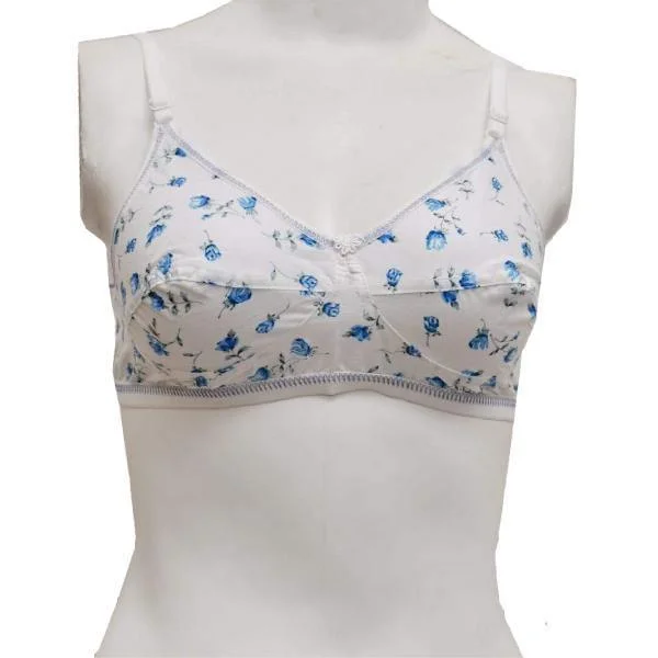 Cotton Woven Floral Bra