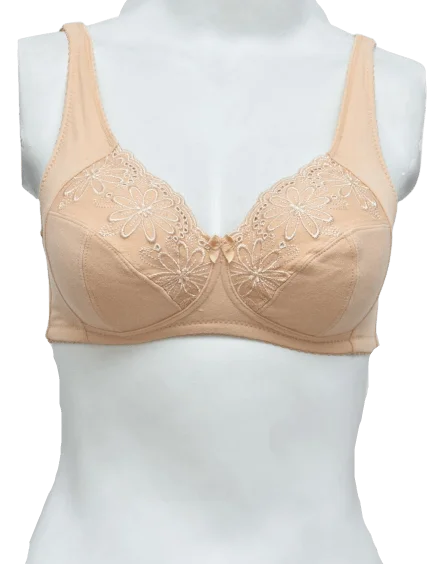 Front Embroidered Elegant Cotton Bra