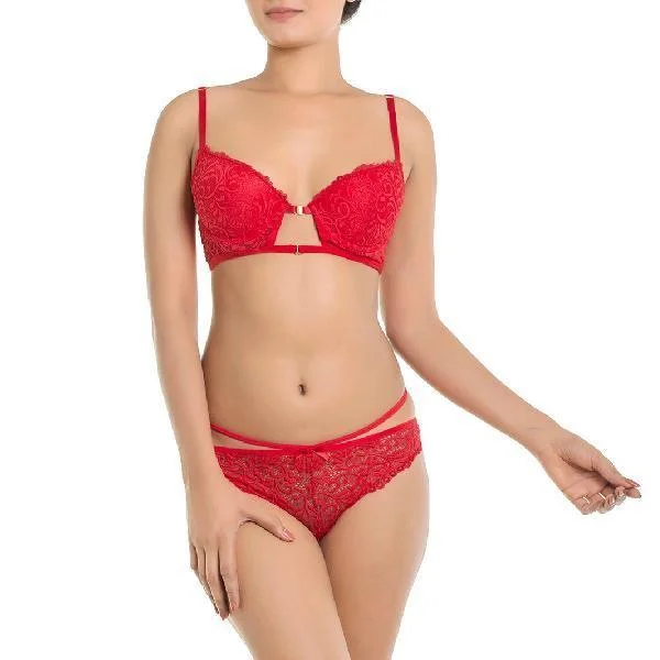 Front Open Pushup Bra Panty Set