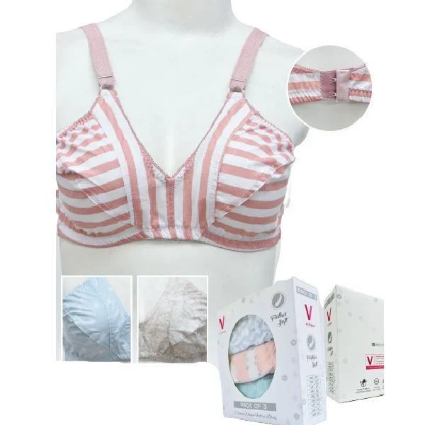 Pack Of 3 Cotton Woven Bras