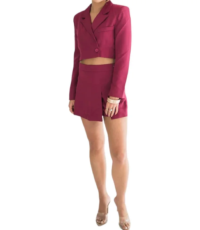 Avery Blazer And Skort Set In Red