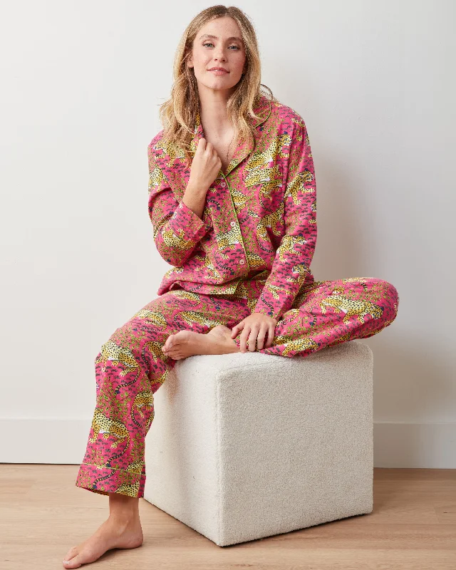 Bagheera - Tall Lightweight Flannel Long PJ Set - Hot Pink