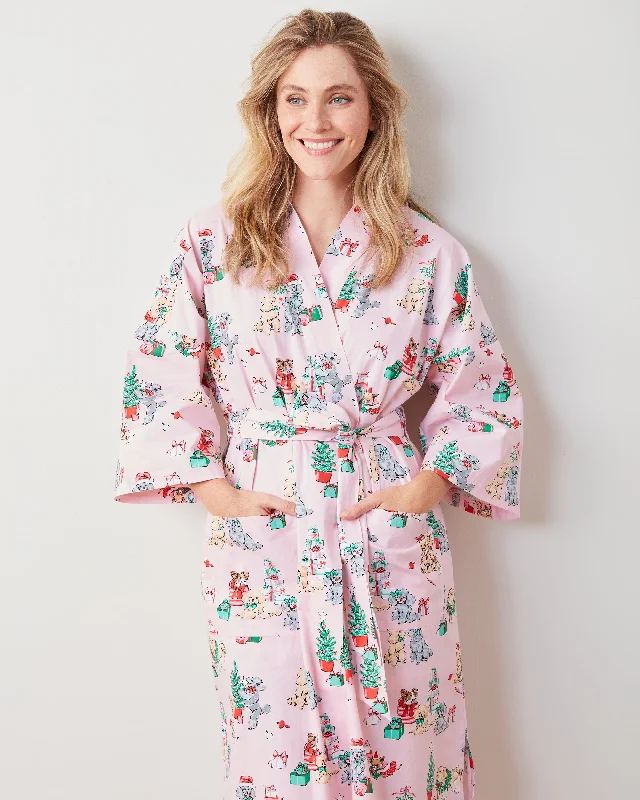 PF x The Hiltons Christmas Poodle Party - Robe - Rose