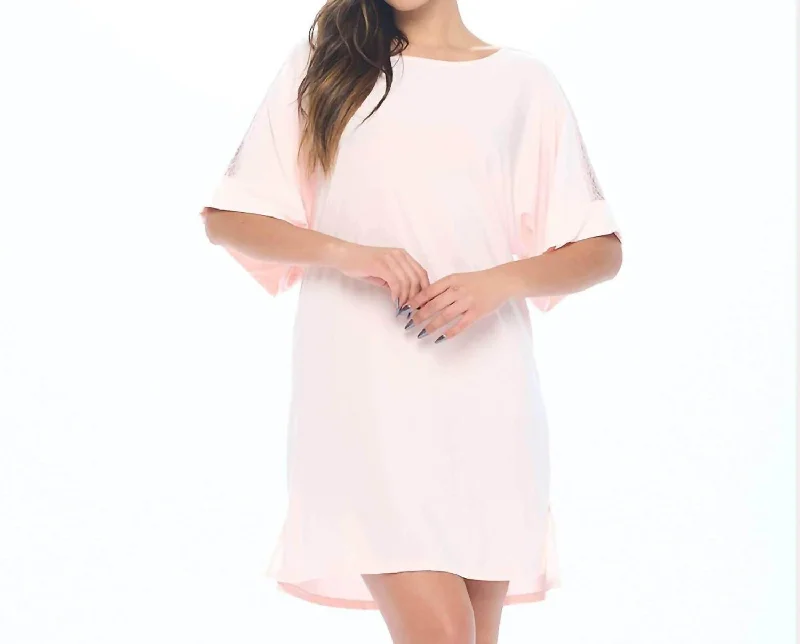 Cooling Kimono Pajama Gown In Iced Rose