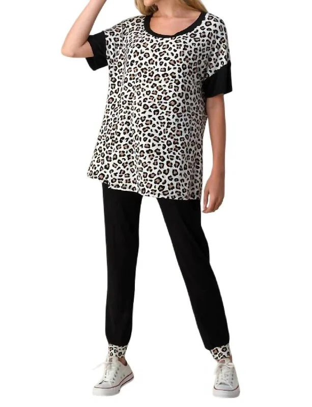 Leopard Loungewear Set - Plus In Multi