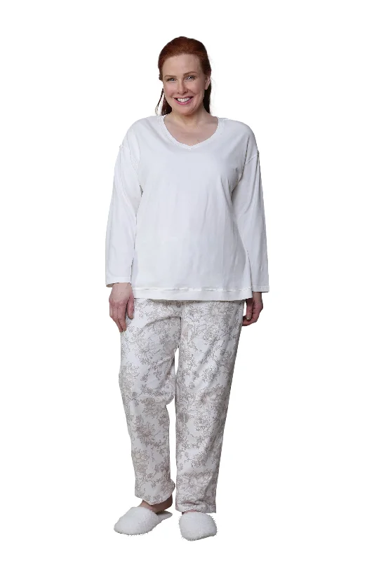 Plus Size Flannel Print Pajama Set