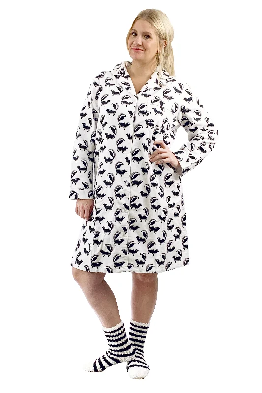 Plus Size Whimsical Skunk Flannel Night Shirt