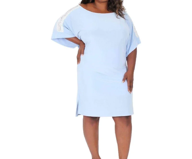 Women's Cooling Kimono Pajama Gown In Blue