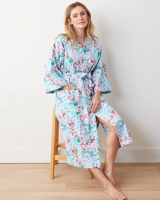 PF x The Hiltons Wrapped Gifts - Robe - Baby Blue