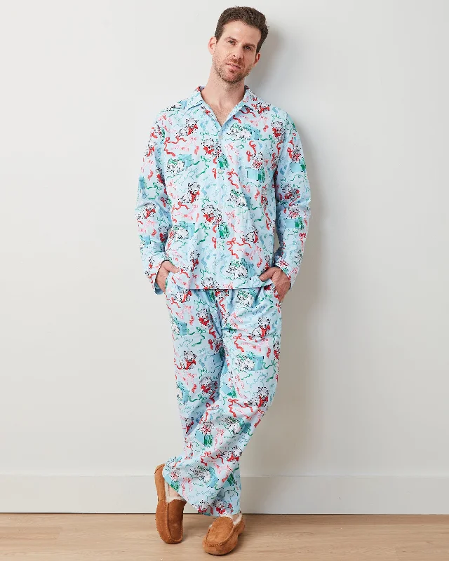 PF x The Hiltons Wrapped Gifts - Men's Long Sleep Set - Baby Blue