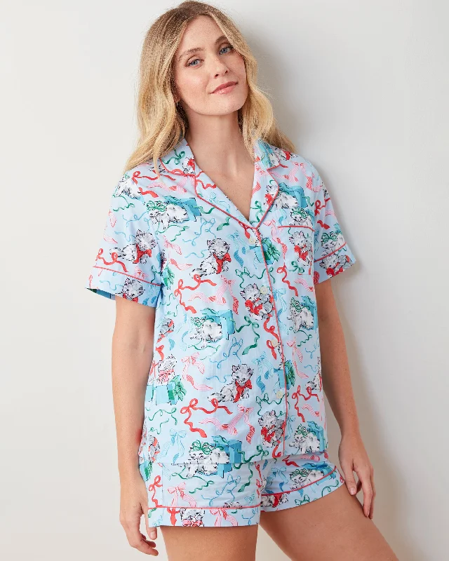 PF x The Hiltons Wrapped Gifts - Short PJ Set - Baby Blue